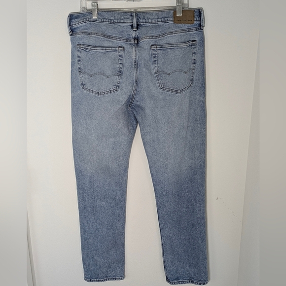 American Eagle Men's 33*34 Orginal Straight Jeans Stretch Denim Blue EUC - Picture 5 of 14
